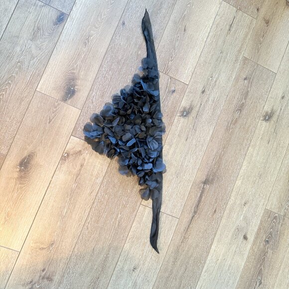 1960's Floral Nylon petal scarf in Sheer Black - Picture 10 of 14